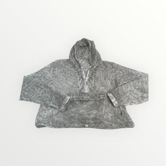 Good American Icy Leopard Print Windbreaker Jacket Packable Y2K Chic Size M NWT - Picture 5 of 16